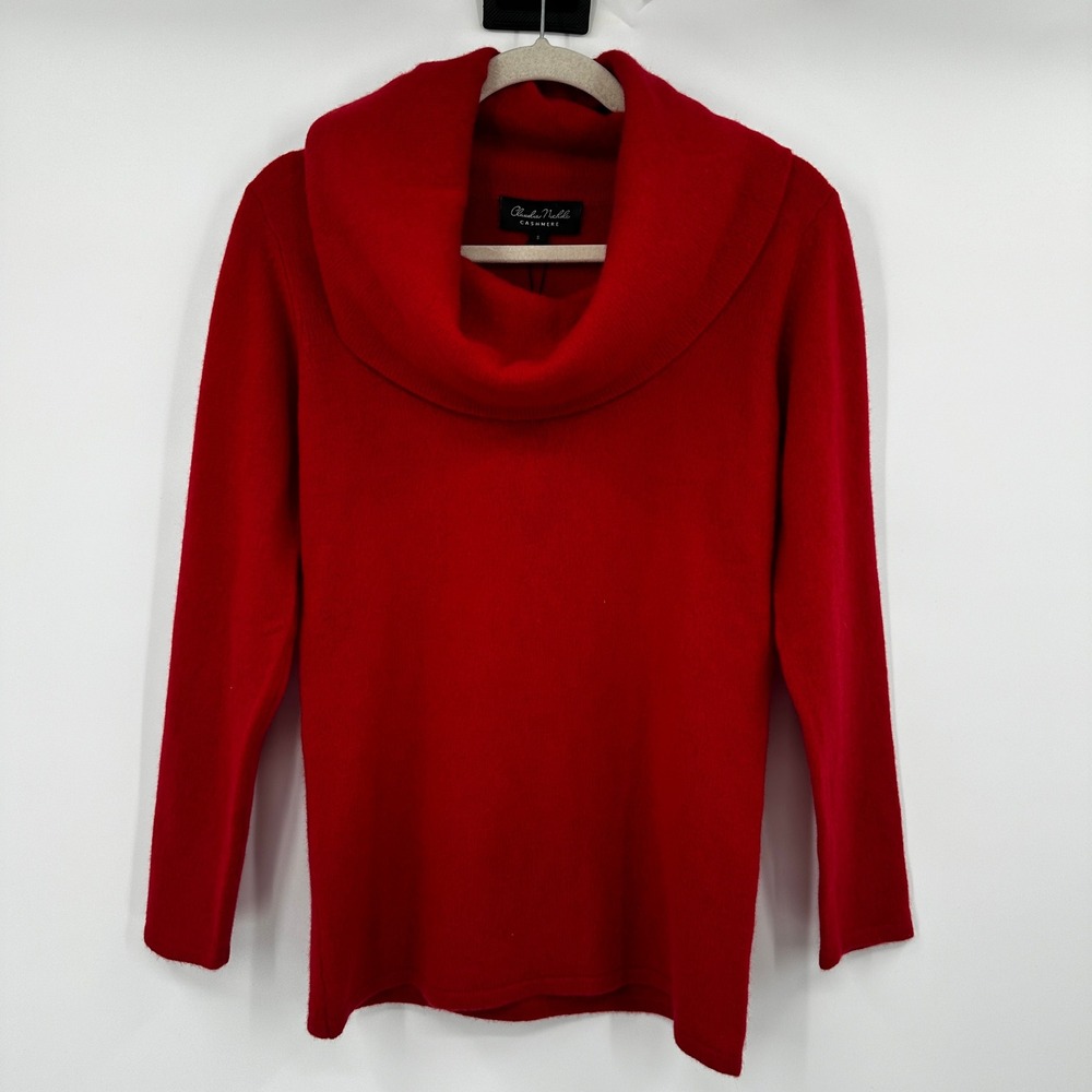 Claudia Nichole Cashmere Red Cowl‎ Neck Sweater Size Small
